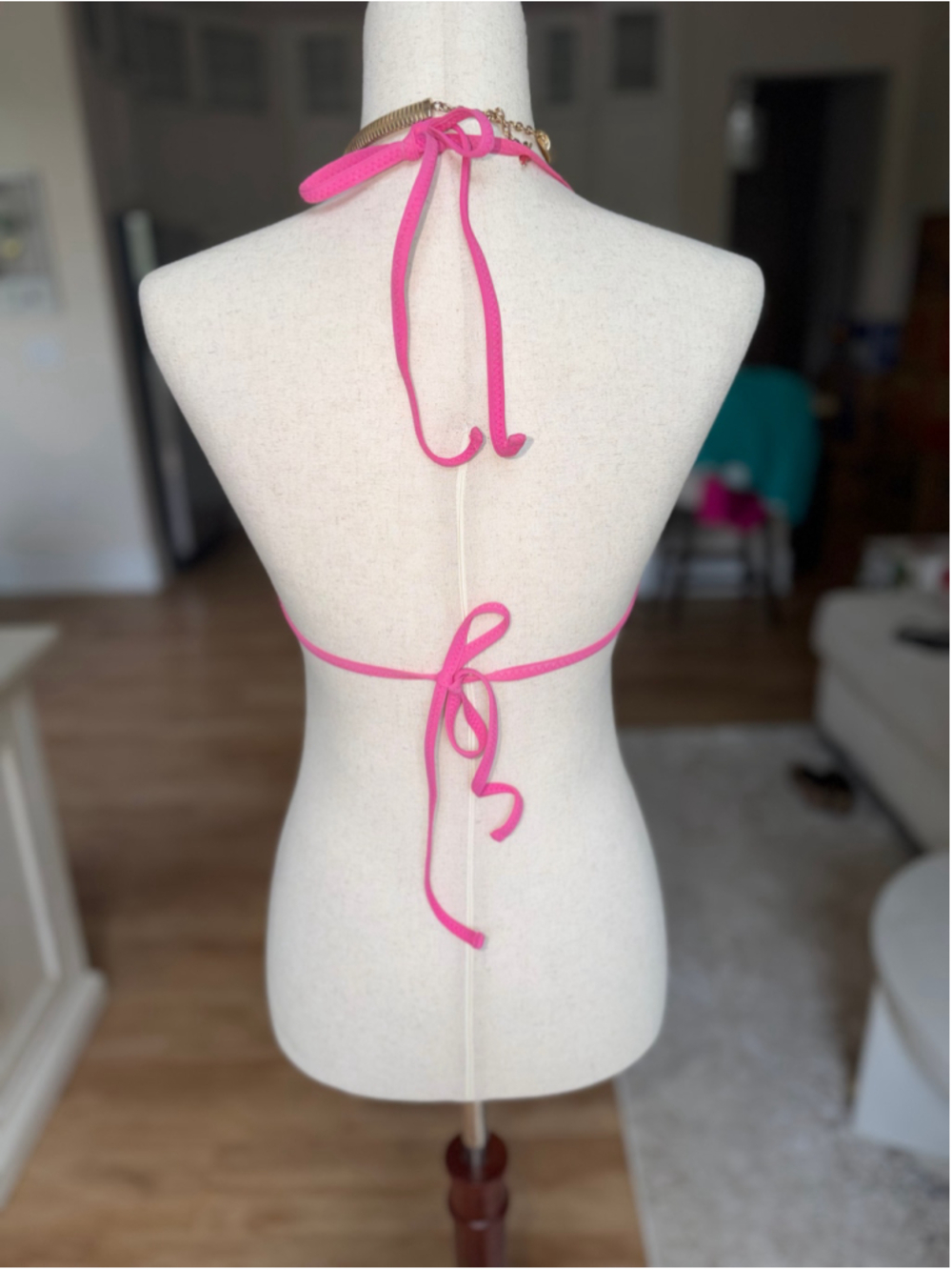 Women's SKIMS Pink Sequin Bikini Top M - Picture 2 of 3